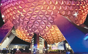 A photo of the Dome from Epcot center.